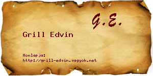 Grill Edvin névjegykártya